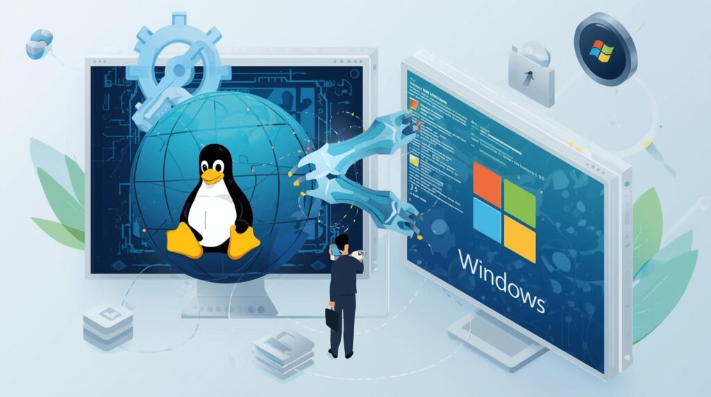 multi platform system administration project (linux + windows integration), show linux and windows